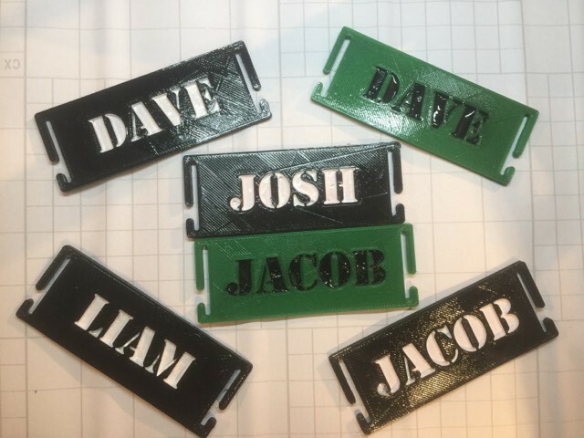 CUSTOM TEXT MOLLE TAGS 3d printed Airsoft