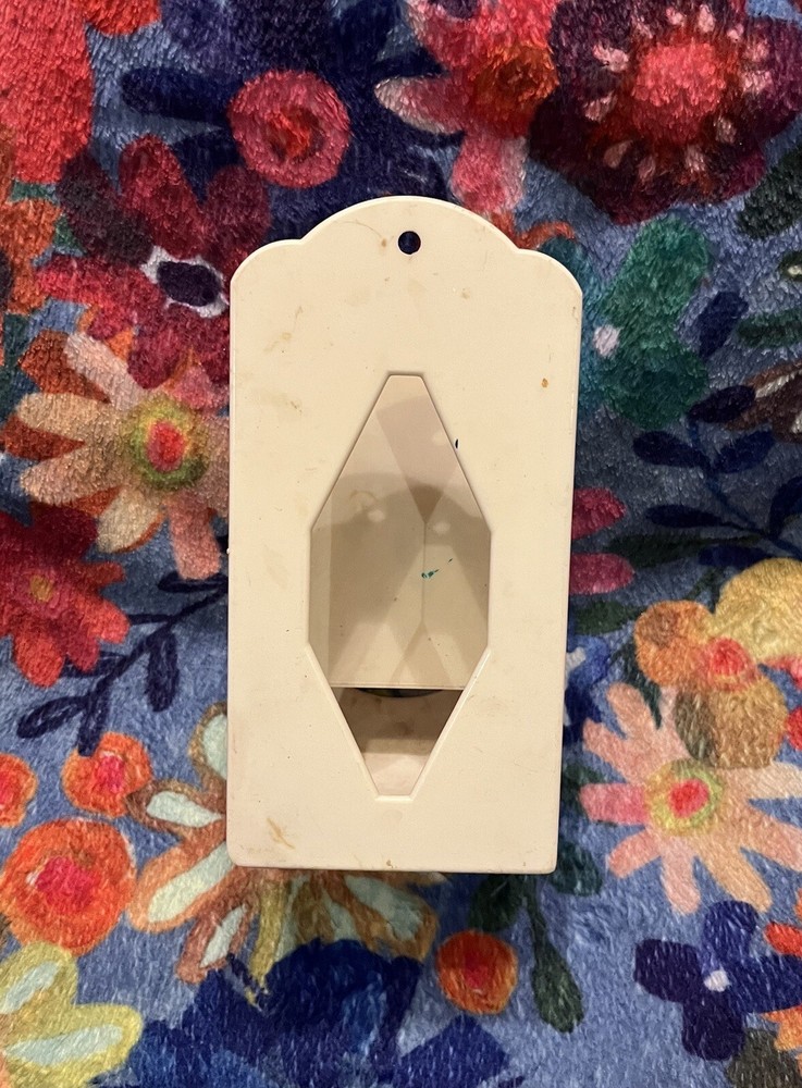 Vintage Match Holder Plastic Wall Mount White Flower Pattern