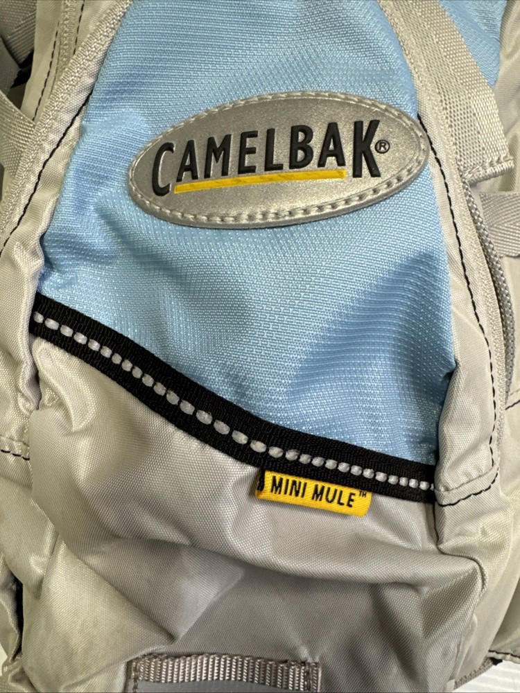 CamelBak Mini-Mule Gray/Blue Hydration Backpack EUC