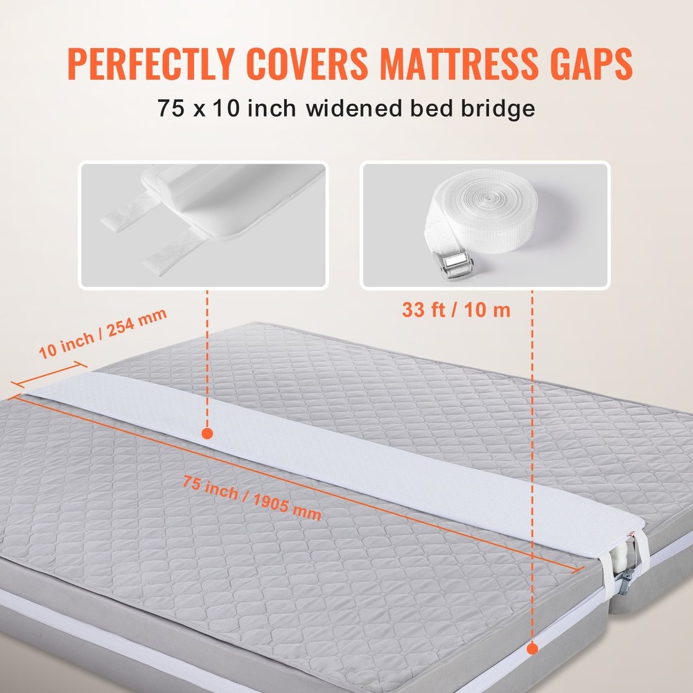 Bed Bridge,King Bed Converter Kit,Split King Gap Filler for Adjustable Bed Mattr