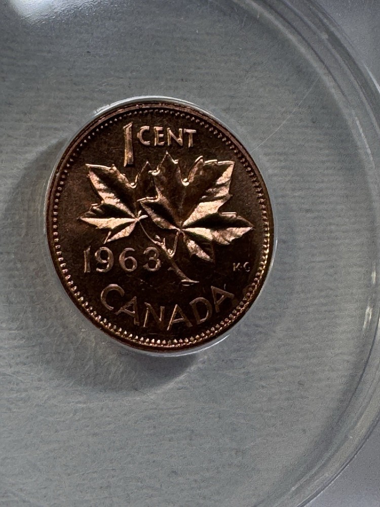 1963 Canada 1 Cent Proof Like Graded MS 68 RD by ANACS