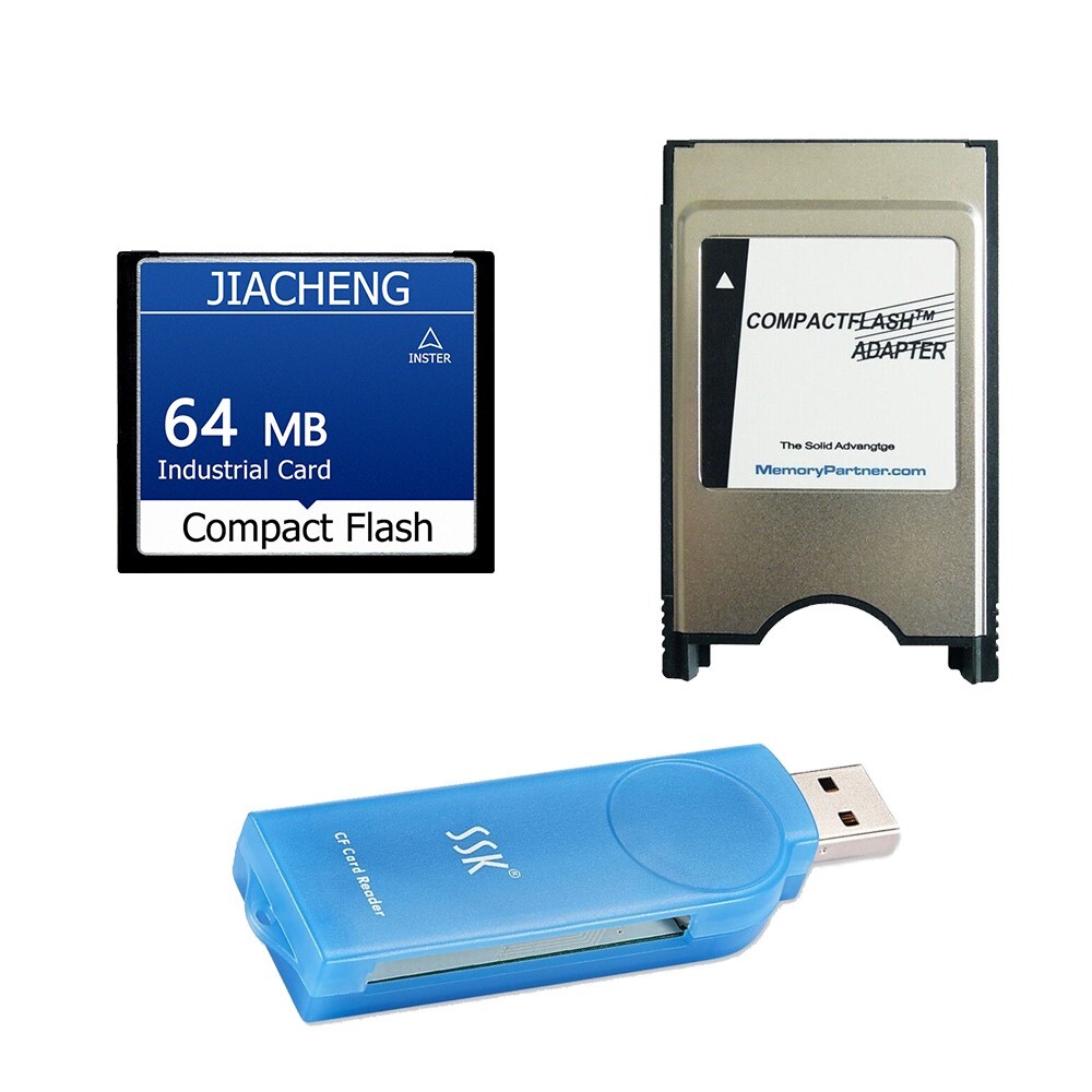 64MB CF Memory Card Compact Flash Card + CF-PCMCIA Adapter + SSK USB2.0 Reader