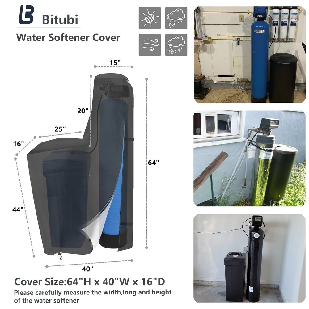Water Softener Cover with Split Zipper,Outdoor Water Softener Brine Tank Cove...