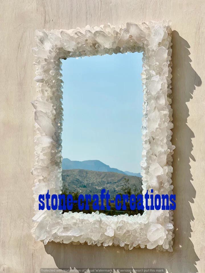 Quartz Point Crystal Vanity Mirror Bathroom Interior Decor Wall Mirror Decor