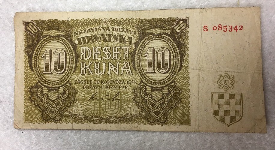 Croatia 10 Kuna 1941 Banknote Good