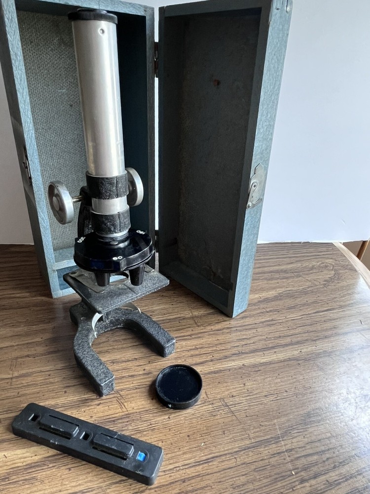 Vintage Porter Science Microcraft Senior Microscope #377 Original Box Untested