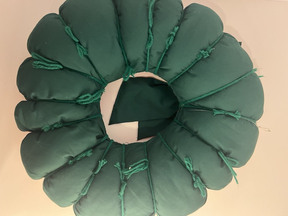 Vintage Patchwork Christmas Wreath With Bow