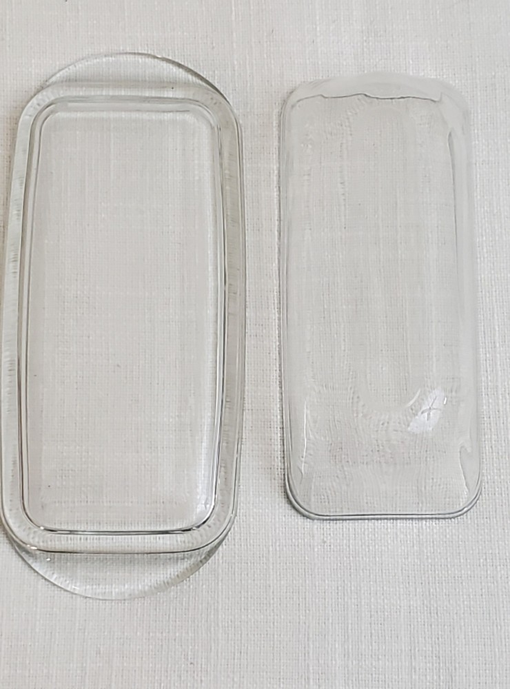 Clear Glass Butter Dish with Lid – Classic Rectangular Design 7.5" Length