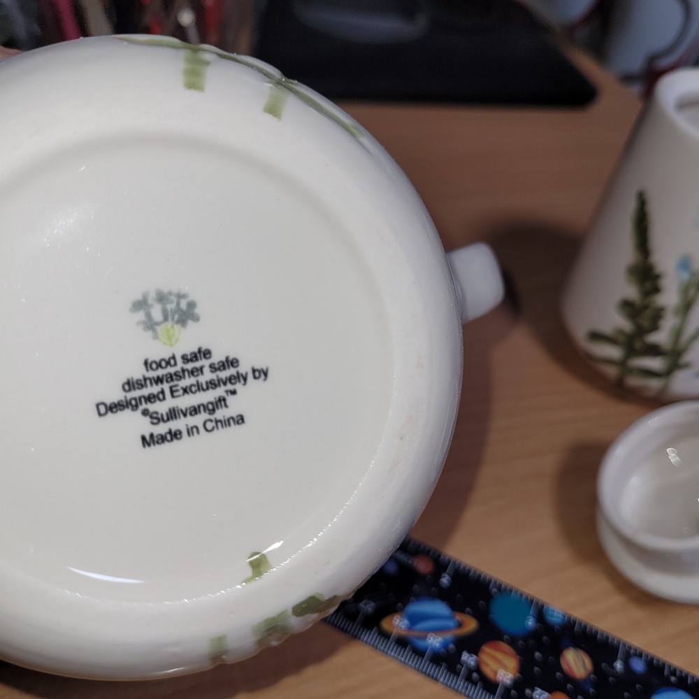 Sullivans Herb Imprinted Ceramic Sugar & Creamer Set with Box