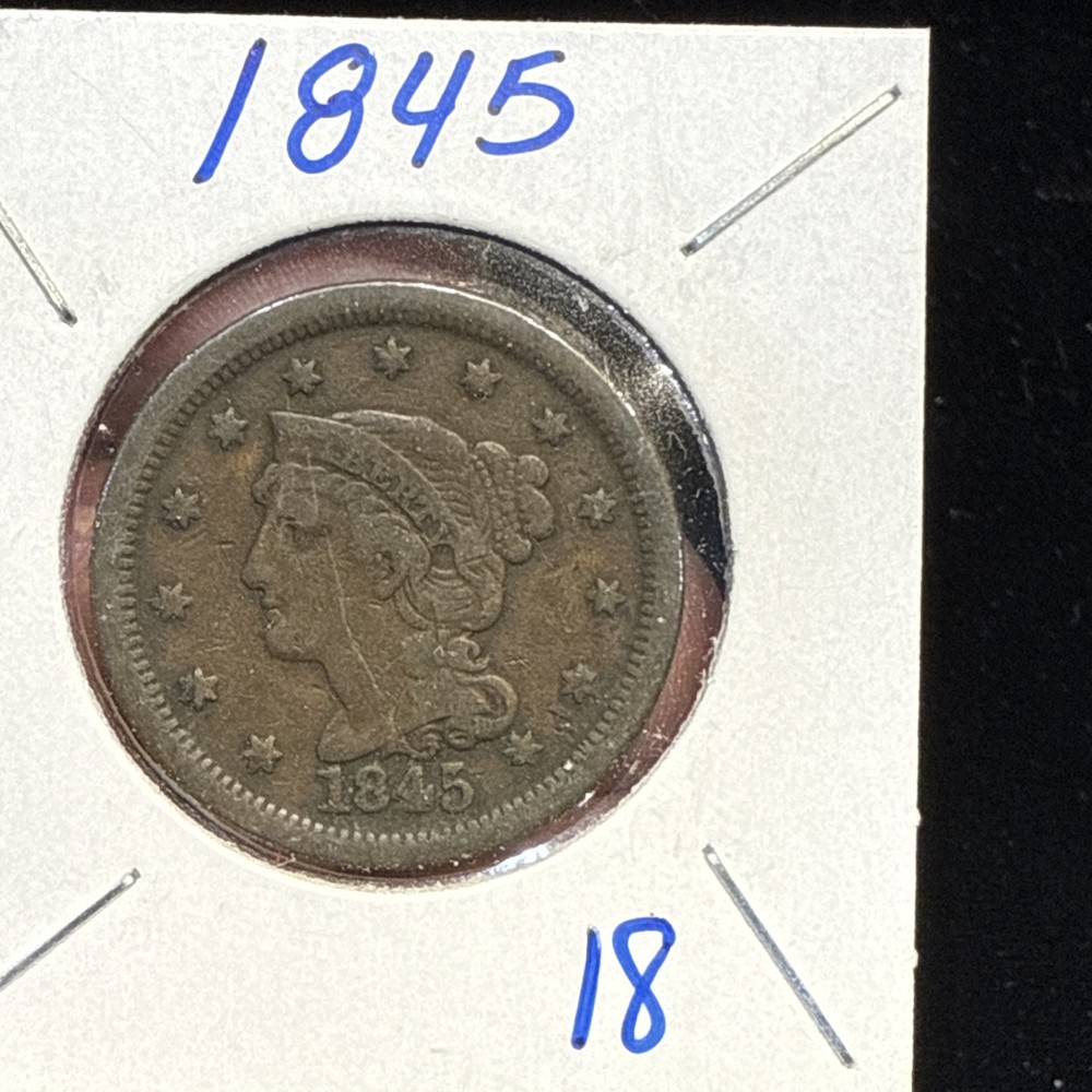 1845 Braided Hair Large Cent