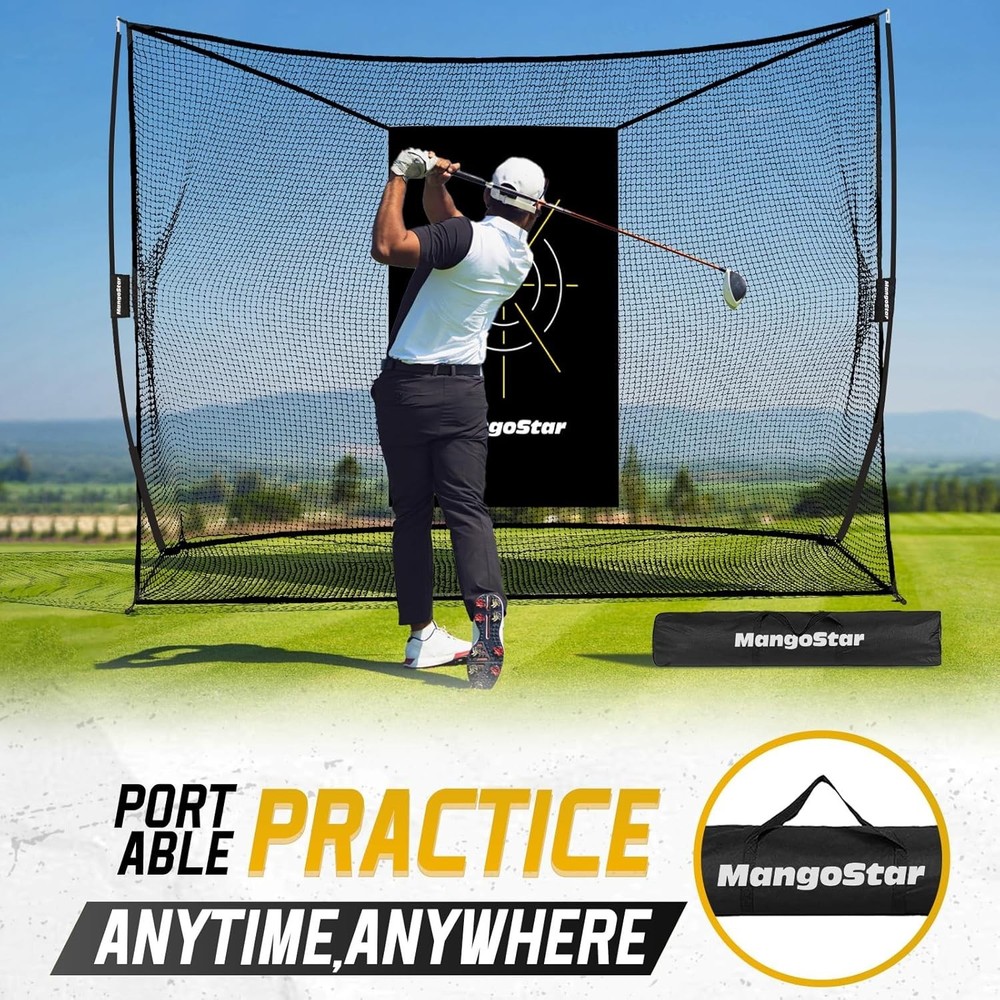 Complete Golf Hitting Kit: 10x7ft Net, Mat, Tees & Balls for Ultimate Practice