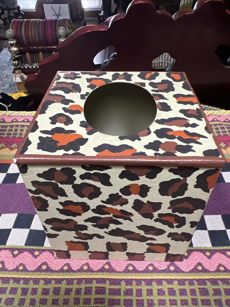 Mackenzie Childs Leopard Design Tissue Cover