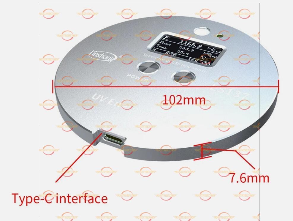 UvEnergy Meter Radiometer UVA LED Light Sources Power Temperature High Precision
