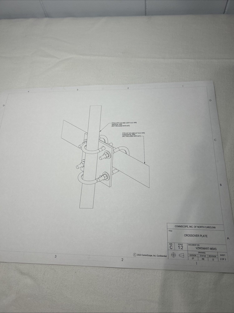 VZWSMART-MSK5 COMMSCOPE CROSSOVER PLATE AND HARDWARE KIT FOR ANTENNA MOUNTS