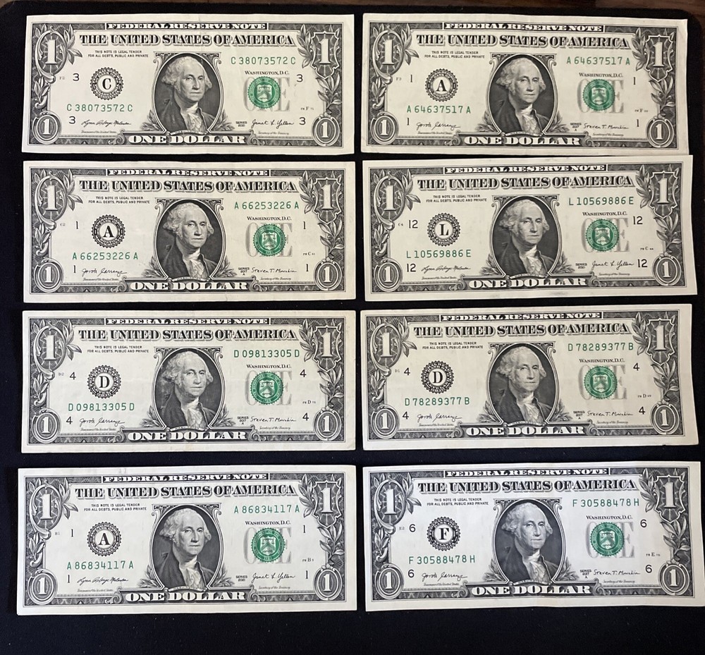 25 $1 FRN Mis Cut Errors. Right To Left Shift. (WORTHLESS) Read Description!!!