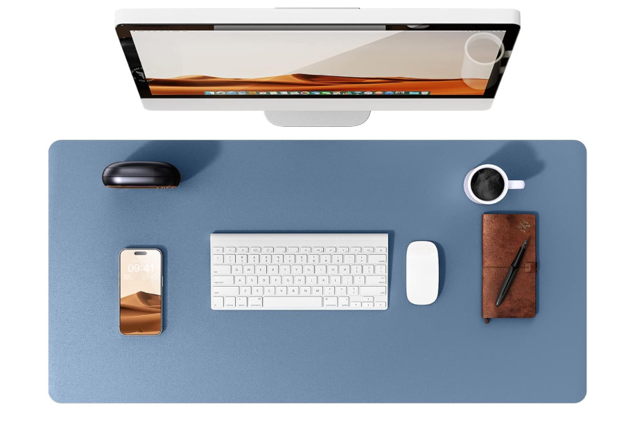 YSAGi Leather Desk Protector, Office Mat ( Blue)