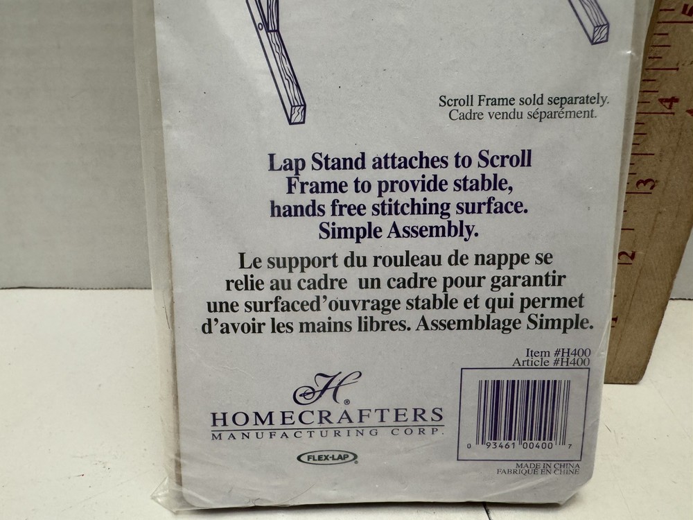 Homecrafters Needlework Lap Stand For Scroll Frames Item # H400, New