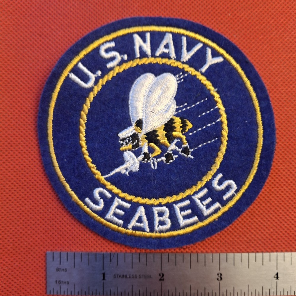 US Navy WW2 Era SeaBees on Wool Patch