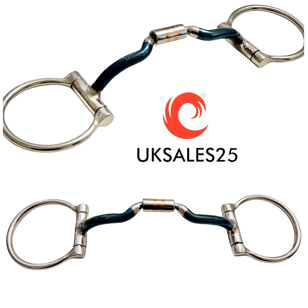 Blue Sweet Iron Western Dee Snaffle Bit with Copper Inserts *SAME DAY DISPATCH*