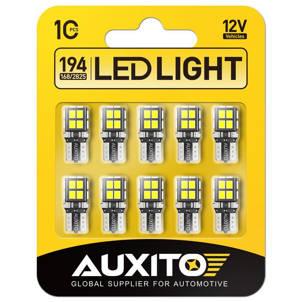 AUXITO T10 LED License Plate Light Bulbs 6000K Super Bright White 168 2825 194