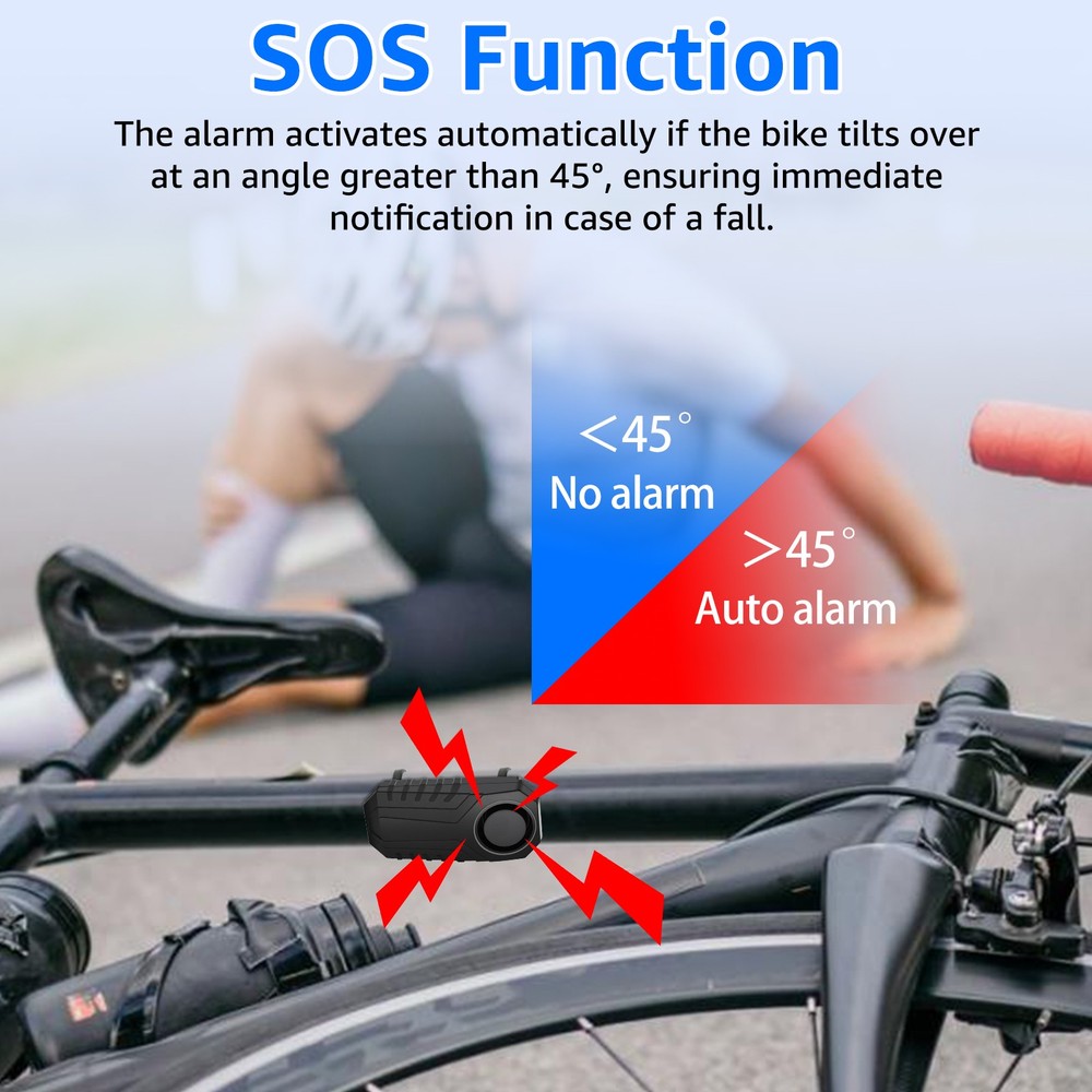 Wireless Remote Anti-Theft Alarm for Bikes 200ft Control Range Easy Installation