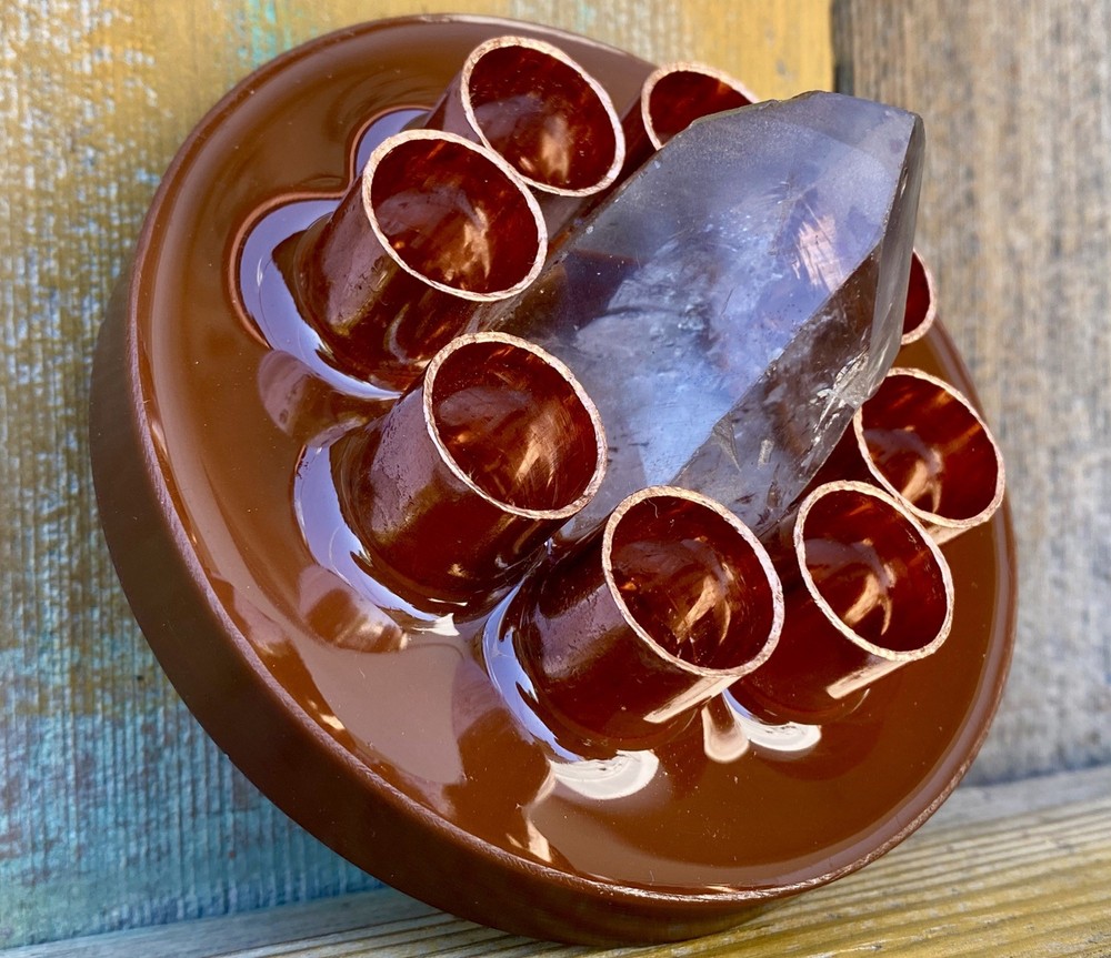 Orgone Cloudbuster with large Quartz Crystal & Copper Pipe