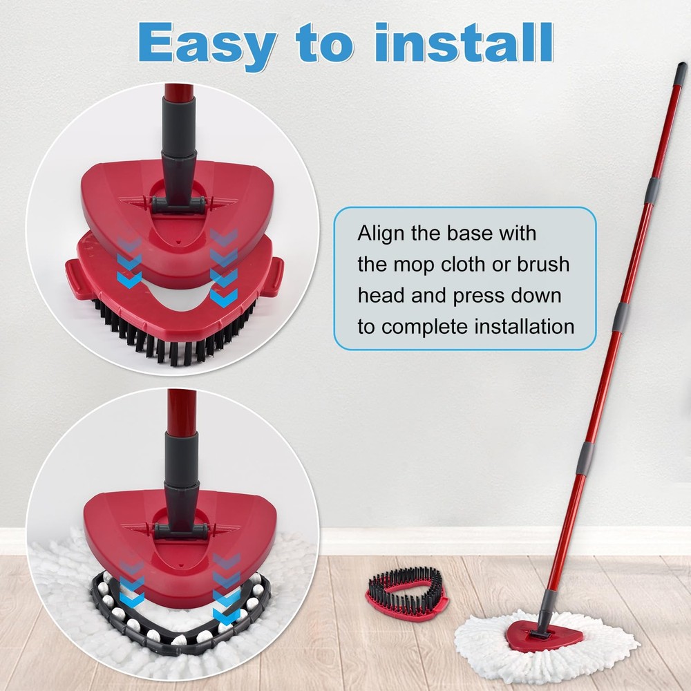 Mop Heads, Spin Mop Refills 2 Pack, Scrubber Pads 2 Pack, Red