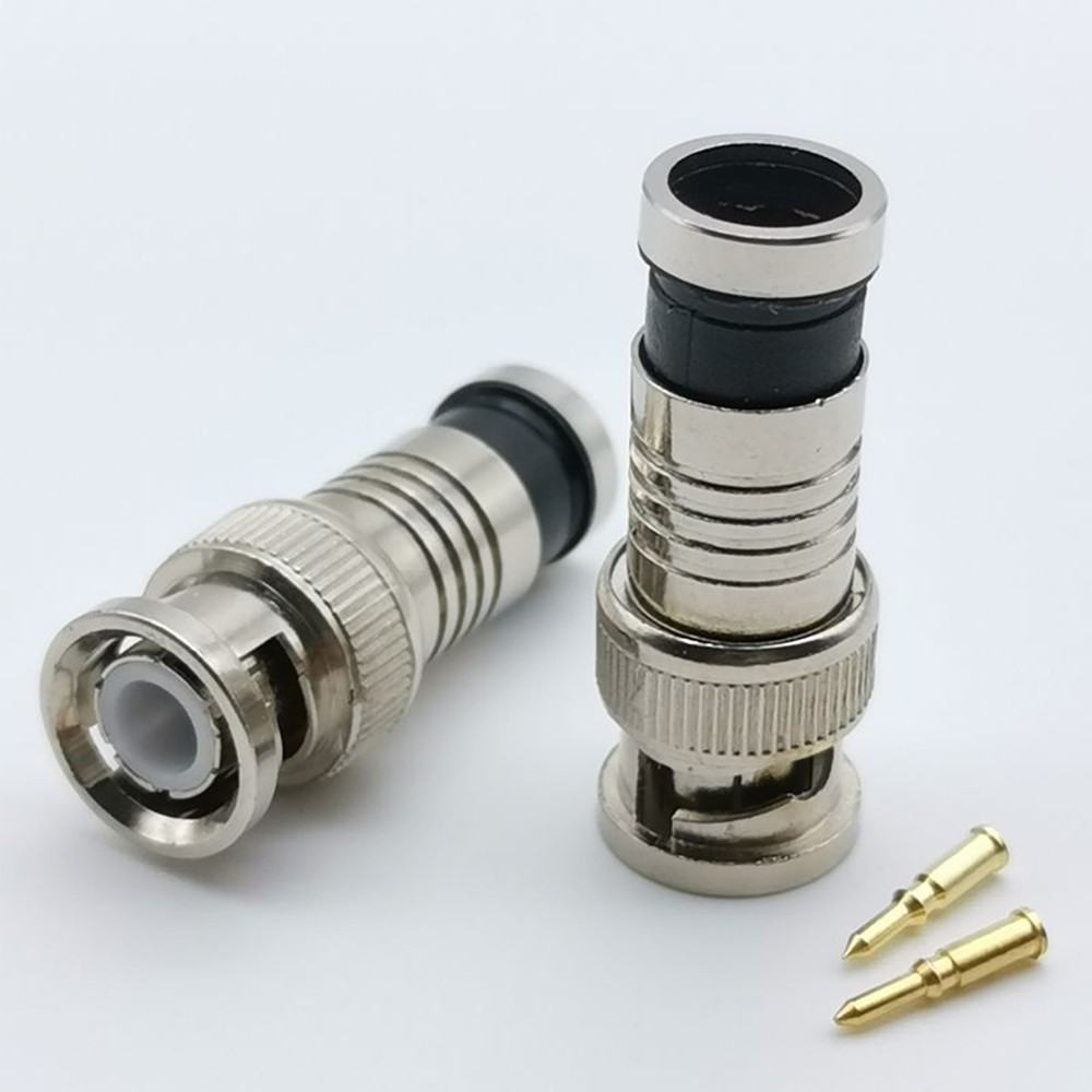 10PCS BNC Compression Connector Plug Adapter for CCTV Camera RG6 Coax Cables