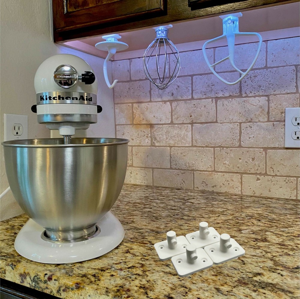 4 Pack Attachment Holder For KitchenAid - Under cabinet Organizer Storage Mount