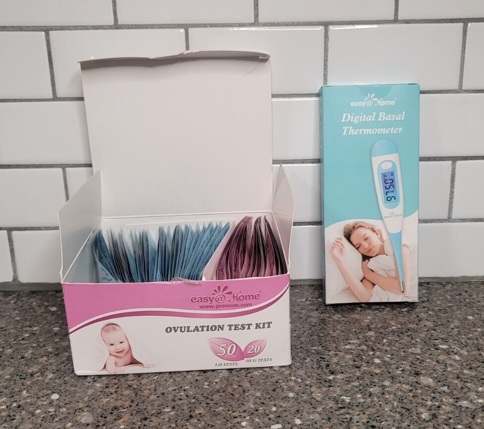 Open Box! Easy@Home Ovulation Combo Test Kit & FREE Digital Basal Thermometer