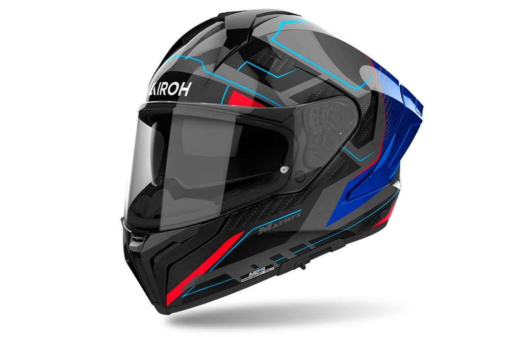 Off-Road Helmet Airoh MATRYX ROCKET Blue/Red Gloss