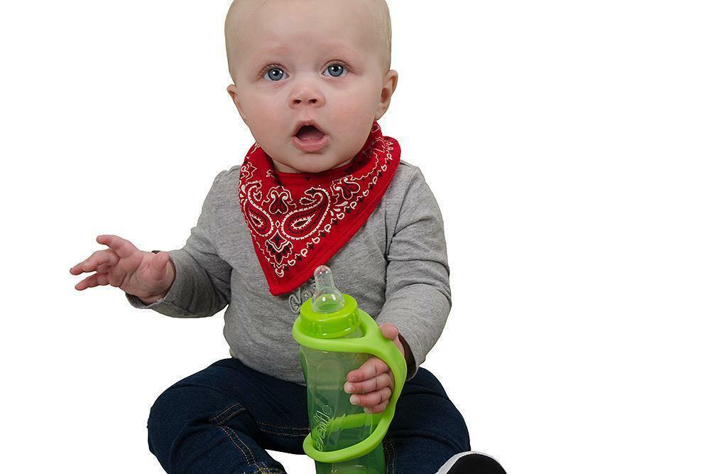 EazyHold Two Pack Sippy Cup Bottle Holder 7 1/2" - Silicone Handle Attachment