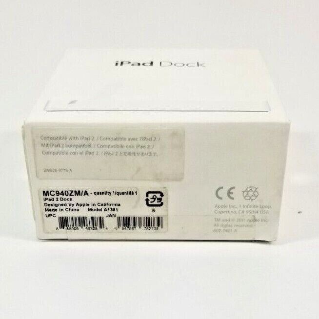 New Apple iPad 2 Base Dock MC940ZM/A