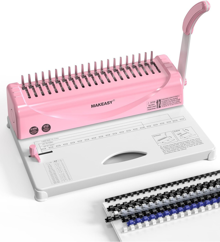 Binding Machine, 21-Hole, Comb Binding Machines with 100PCS Comb Bindings Spines