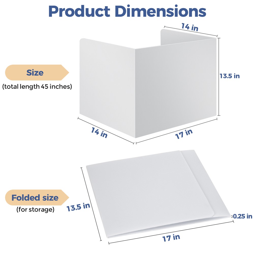 22-Pack Classroom Privacy Shields for Student Desks - Folded Desk Divider