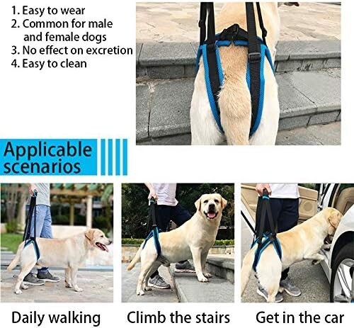 Doglemi Dog Lift Support Harness Rear 2 Leg Sling Strap Size Medium - Adjustable