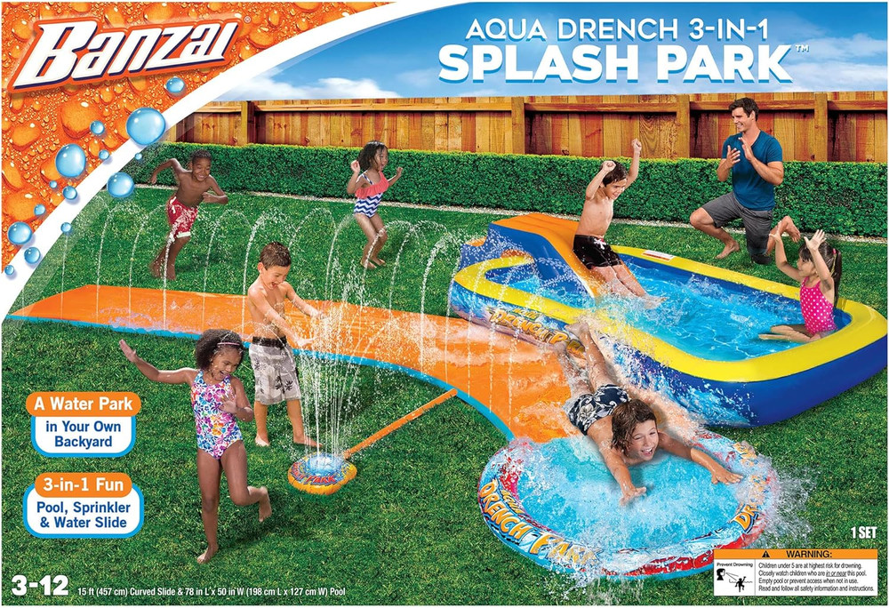 Aqua Drench 3-In-1 Splash Park, Multi