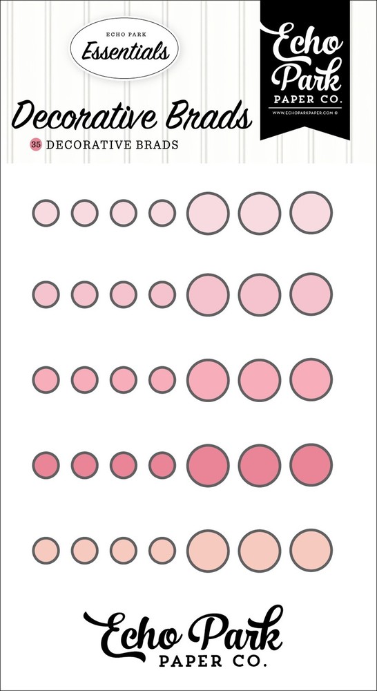 Echo Park Decorative Brads-Pink