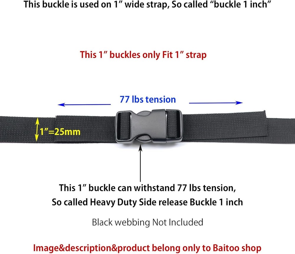 Side Release Buckles Heavy Duty Plastic Buckle Snap Clips Clasps Backpack Buckle