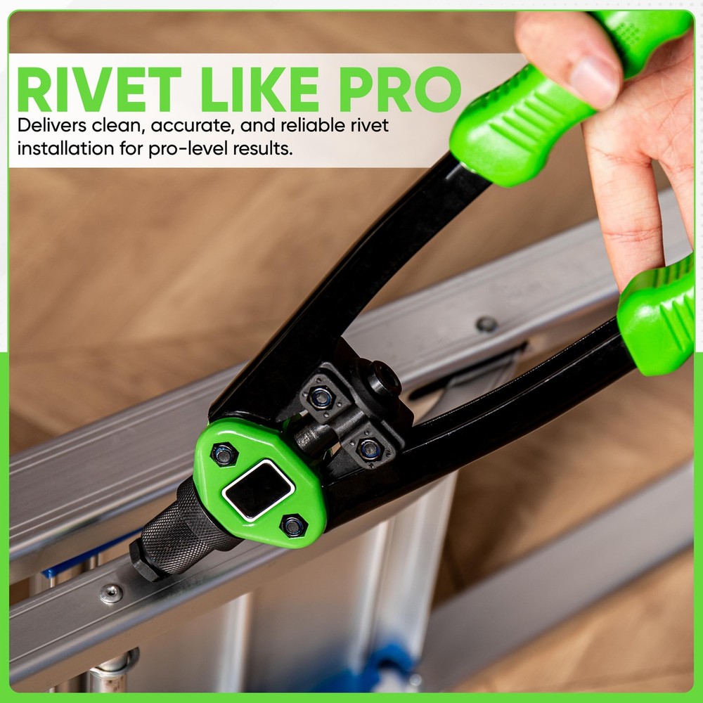 Dual Function Hand Rivet Gun with Rugged Carrying Case – Heavy Duty Single