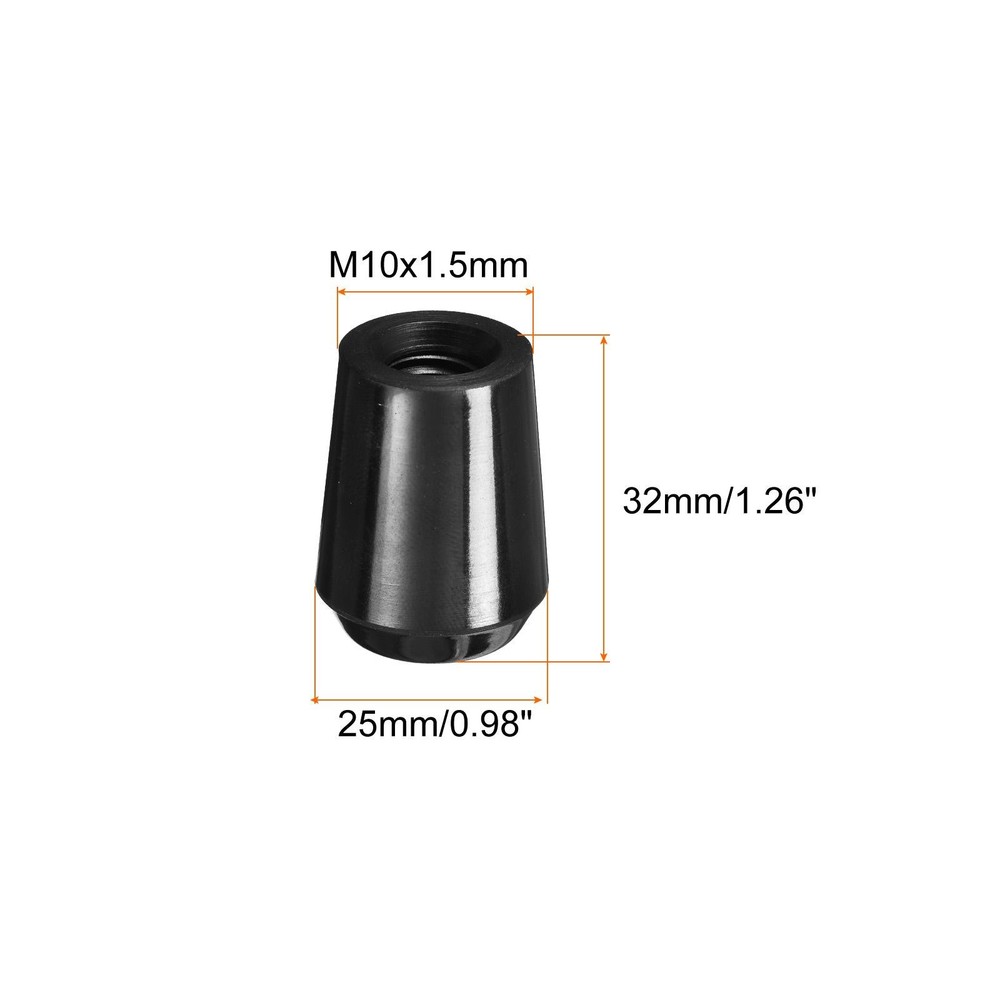 M10x32mm Female Threaded Hand Knobs Tapered Insert Handles for Mechanical, 4Pcs
