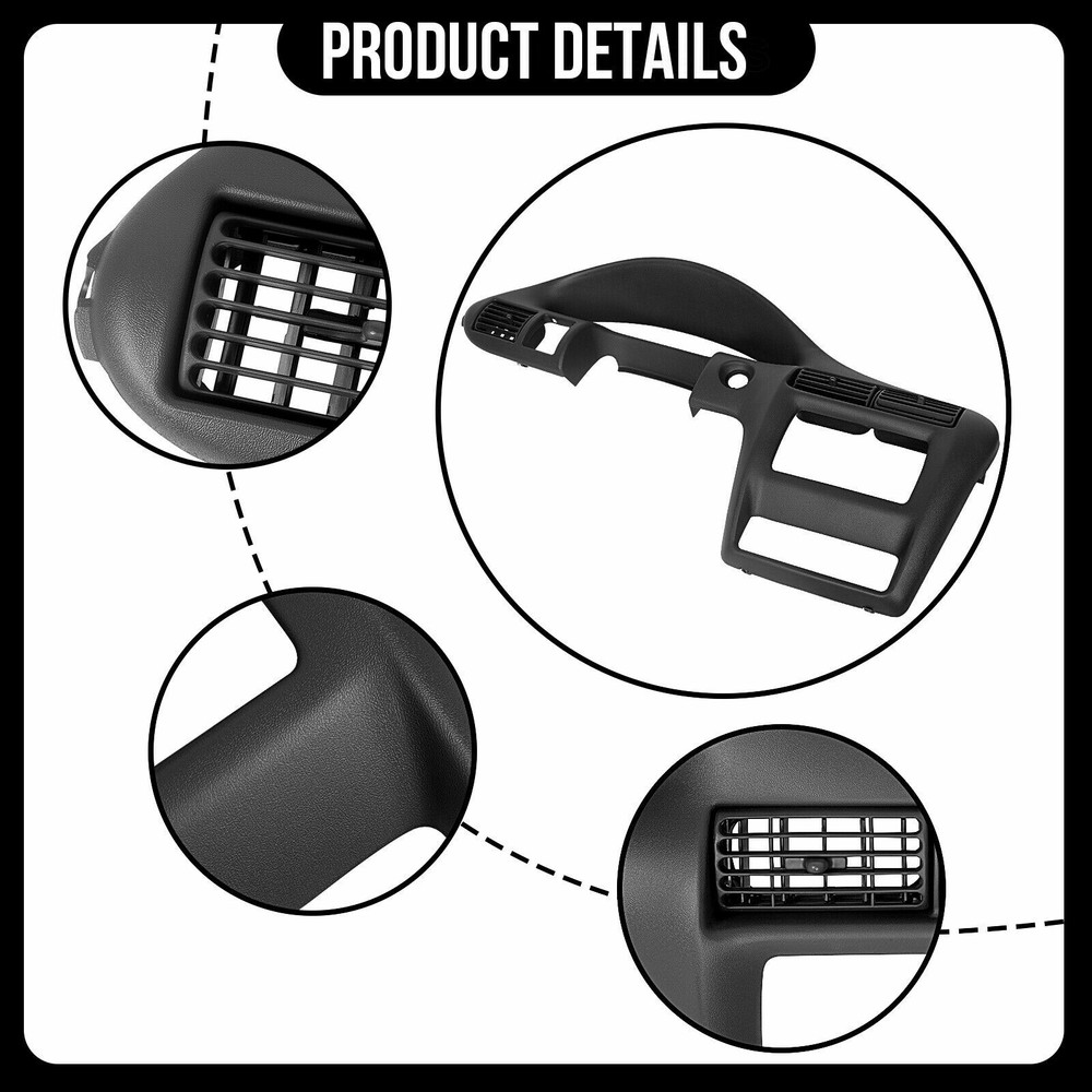 Black Painted Dash Panel Speedometer Trim Bezel For 2000-2005 Chevy Cavalier