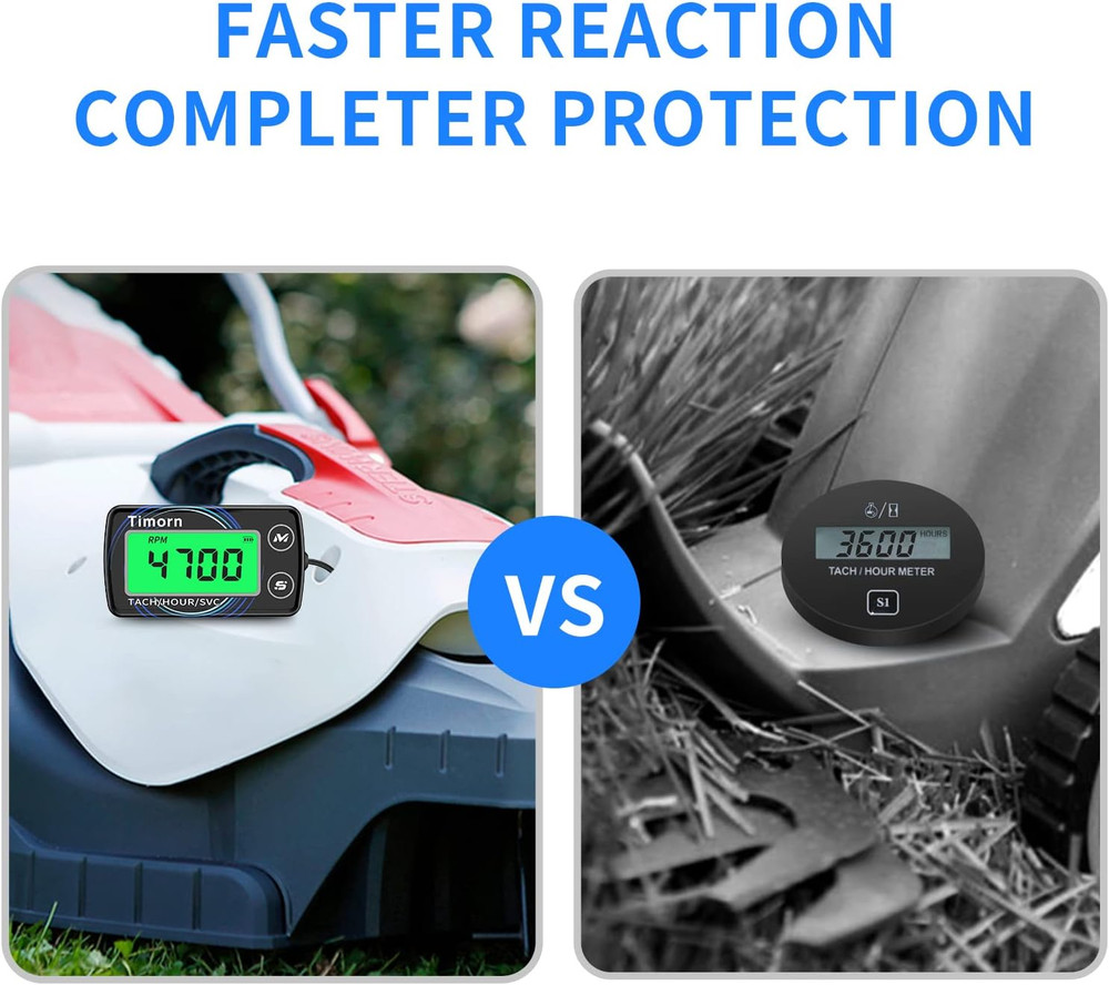 Small Engine Tachometer Hour Meter: Timorn Digital Inductive Waterproof Tiny Tac
