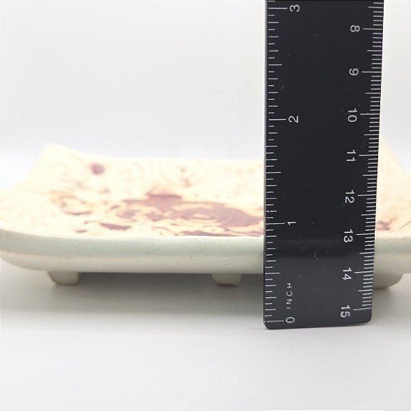 Handmade Ceramic Rectangular Dish Swirl Embossed Textured Rustic Kitchen Decor