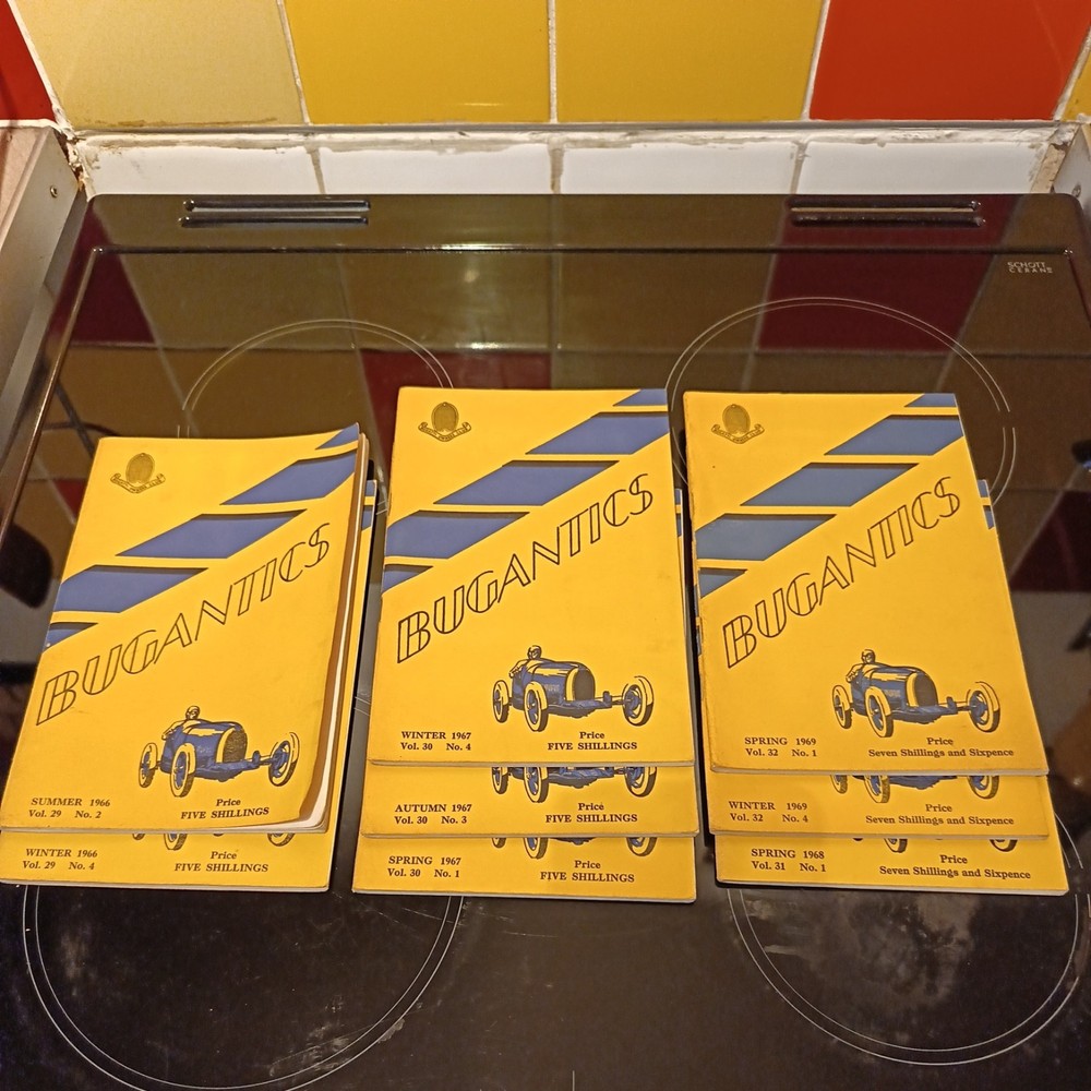 8 x BUGANTICS - BUGATTI OWNERS CLUB MAGAZINES from 1960s