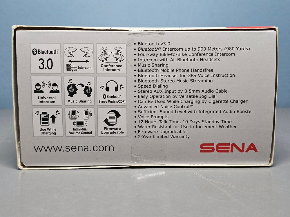 Sena SMH10 Motorcycle Bluetooth Headset & Intercom Universal Microphone Kit New!