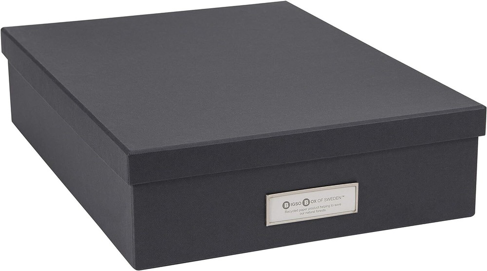 Bigso Oskar Fiberboard Label Frame Document Letter Box | Grey