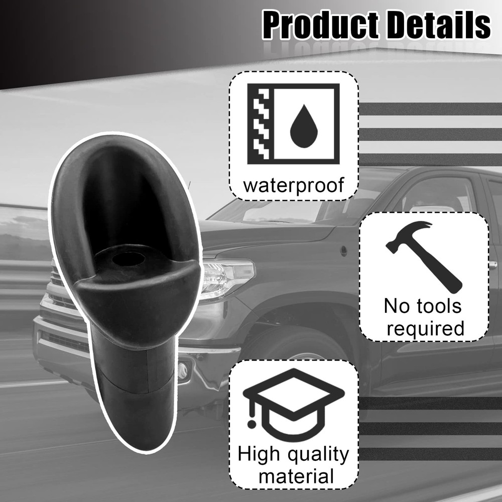 Antenna Ornament Rubber Adapter Base Compatible with Tundra 2007-2014 Black