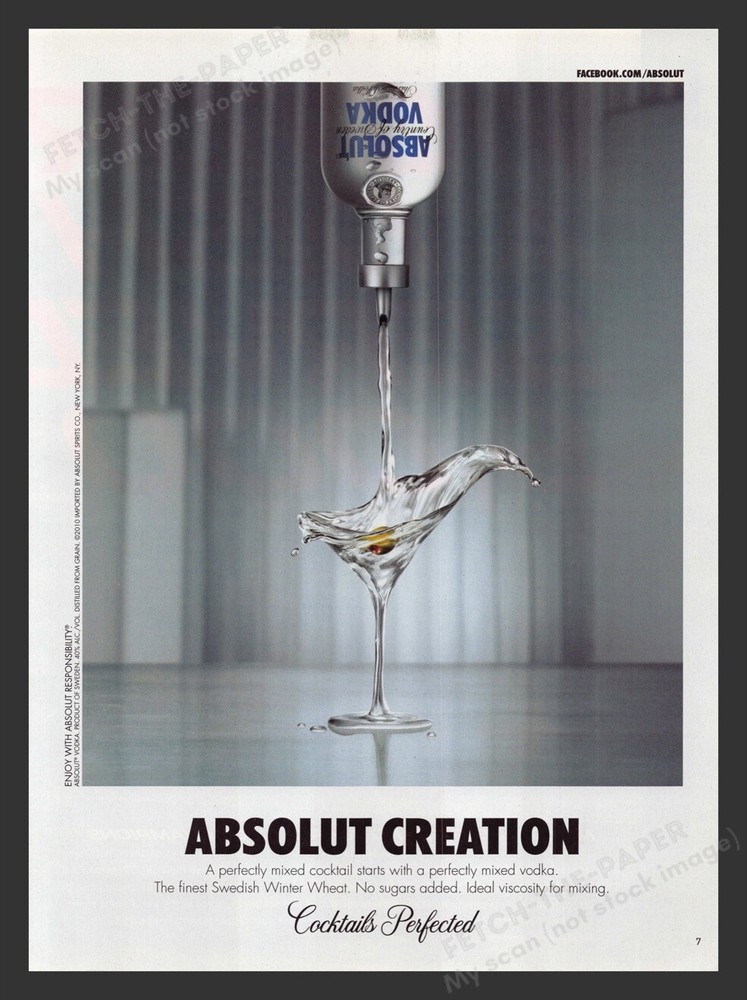 Absolut Vodka Creation 2010s Print Advertisement Ad 2011