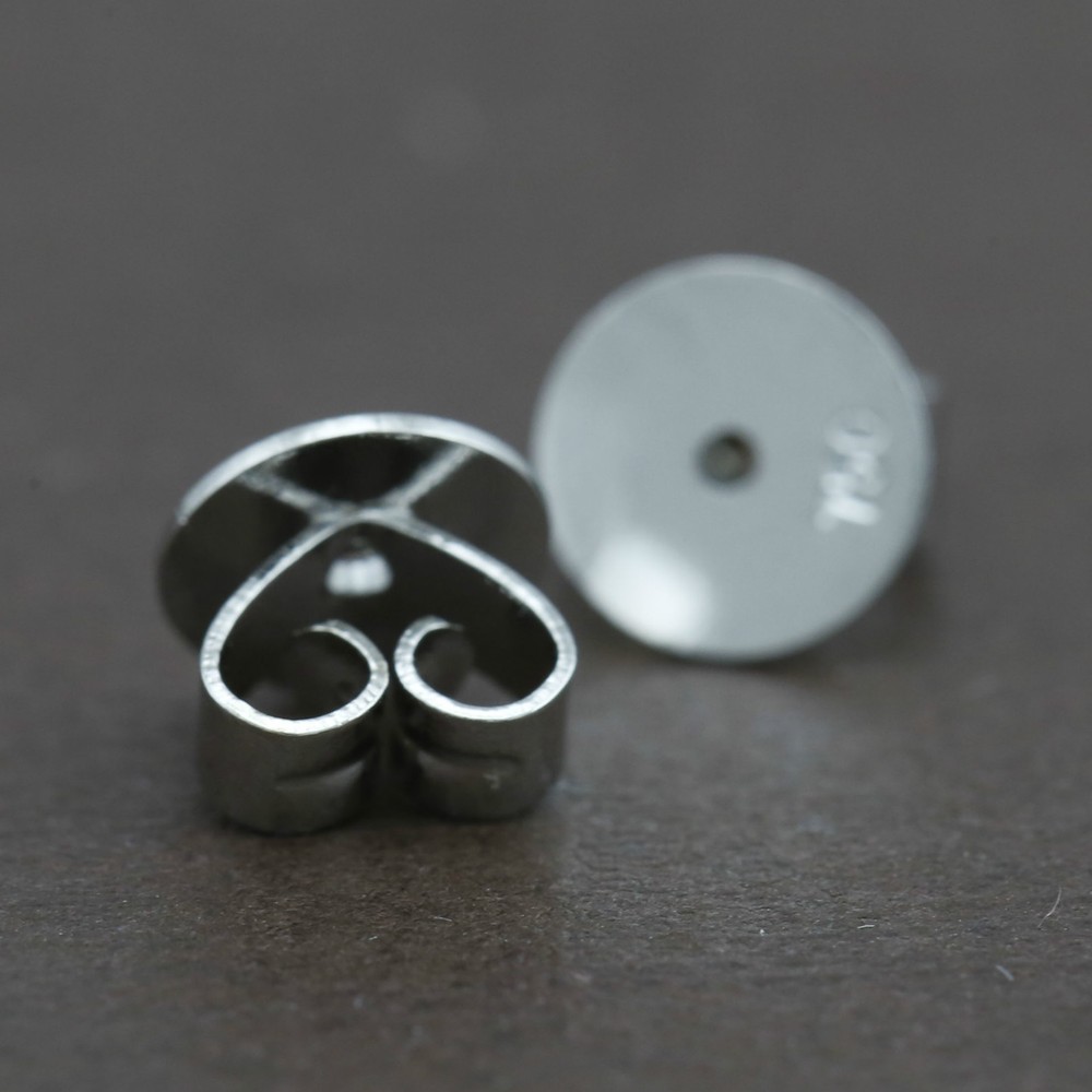 Genuine 18CT Solid White Gold Disc Butterfly Earring Backs 5mm - 1 Pair